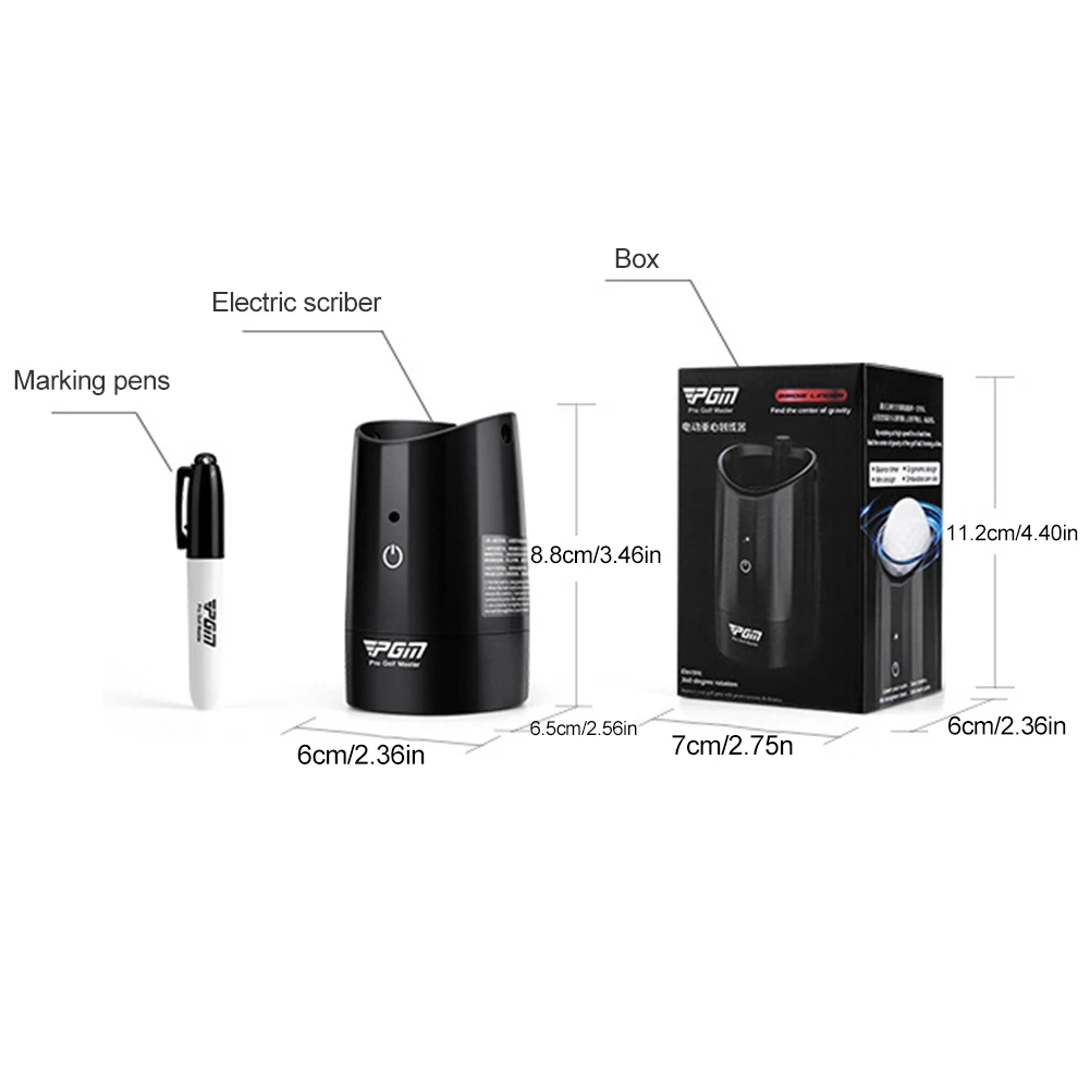 PGM كرة جولف خط ماركر الخطاط الكهربائي يجد الجاذبية توزيع الكرة بقعة ماركر أداة جولف التدريب الإيدز إكسسوارات الغولف