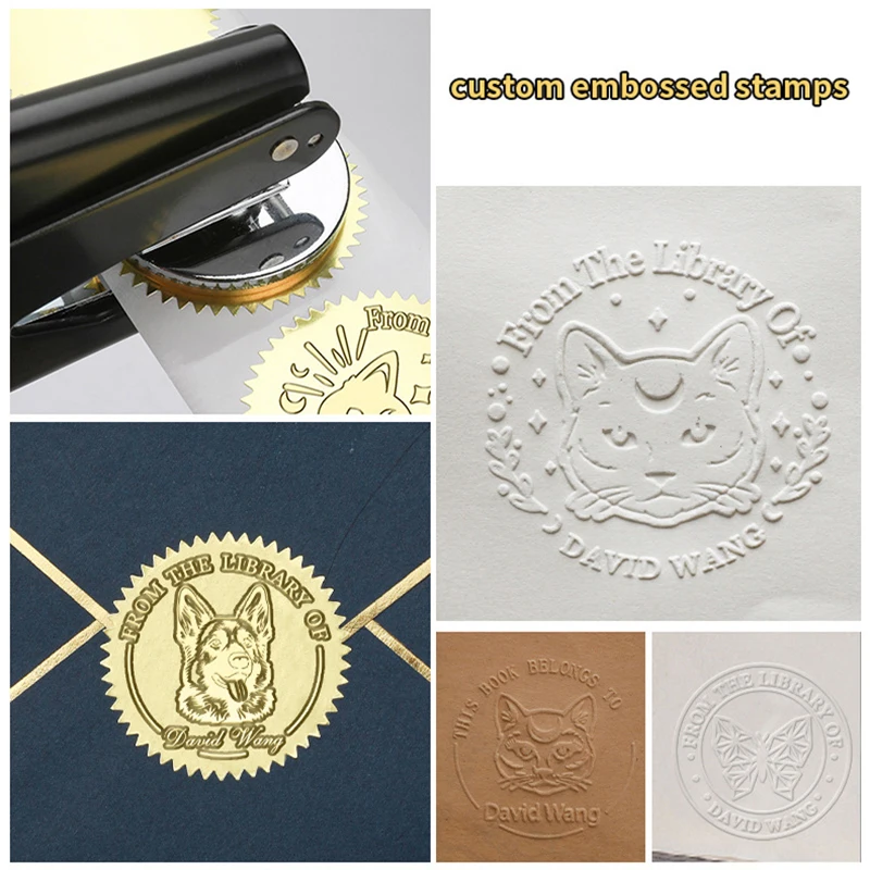 

Embosser Stamp Custom Christmas LOGO Embossing Stamps Personalized Wedding Stamps Seals Private Envelope Party Invitation DIY
