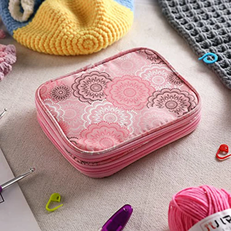 1 Piece Crochet Needle Case Organizer Crochet Hook Case Only Crochet Hook Storage Case Empty Crochet Hook Case (Bag Only)