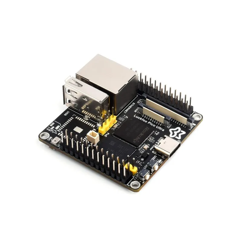 Luckfox Pico Ultra is a mini Linux development board,8G eMMC integrated ARM Cortex-A7/RISC-V MCU/NPU/ISP processors with PoE