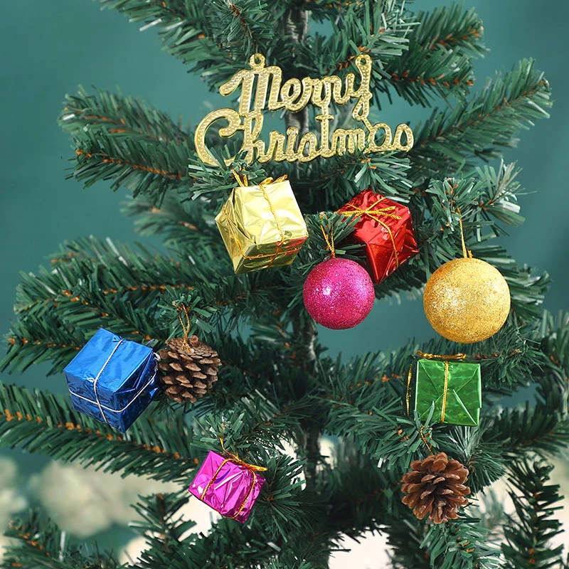 60/120 Stück Mini-Geschenkbox Weihnachtskugeln Ornamente für Weihnachtsbaum Anhänger Navidad Party Deko Ornamente Großhandel – Detail 3