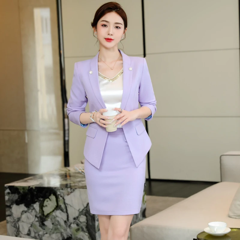 Formal Uniform Styles Women Business Suits with Skirt and Jackets Coat for Ladies Office Work Wear Professional Blazers Set