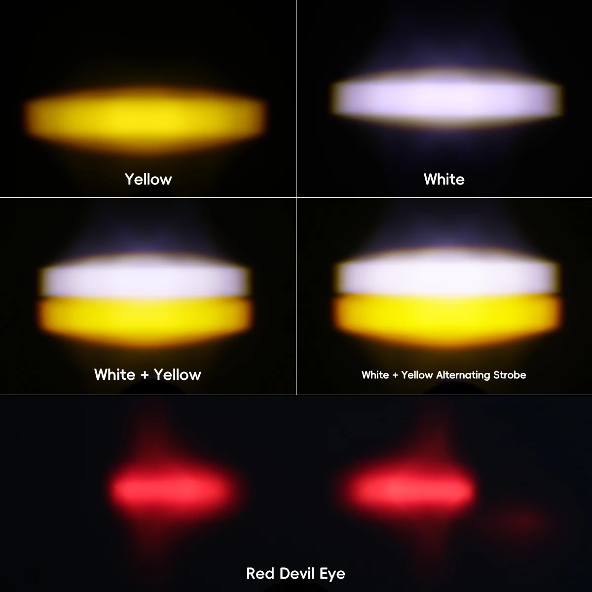 Mini Motorcycle LED Spotlights 12V-18V 30W Devil's Eyes Warning Strobe Light Dual Color White Yellow Auxiliary Motor Accessories