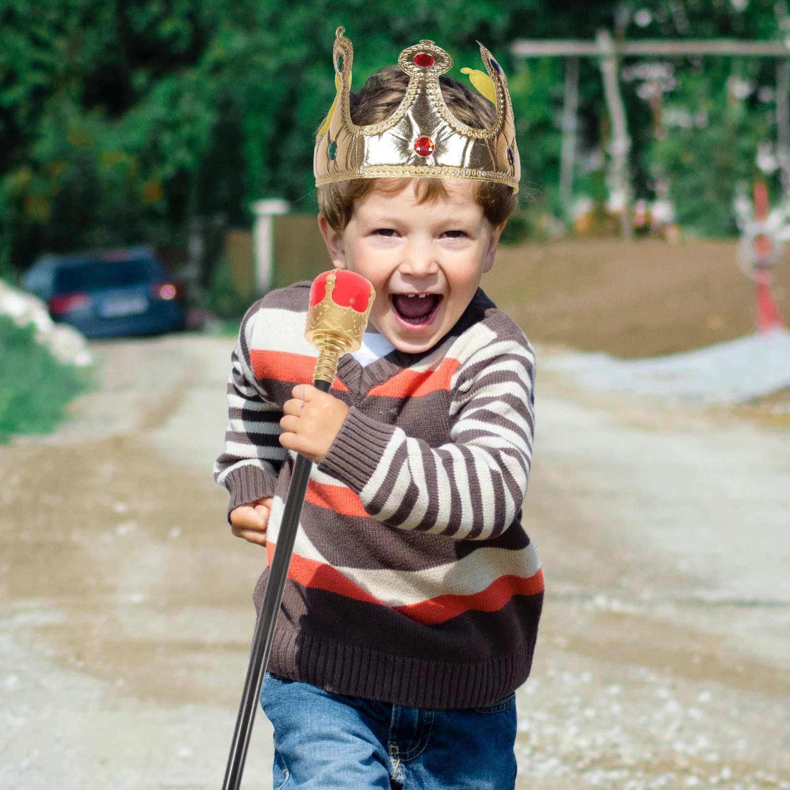 

Kids King Costume Set White Crown Cloak 120cm Boys Halloween Party Royal Role Play Cosplay Kids Prince Outfit Stage Performance