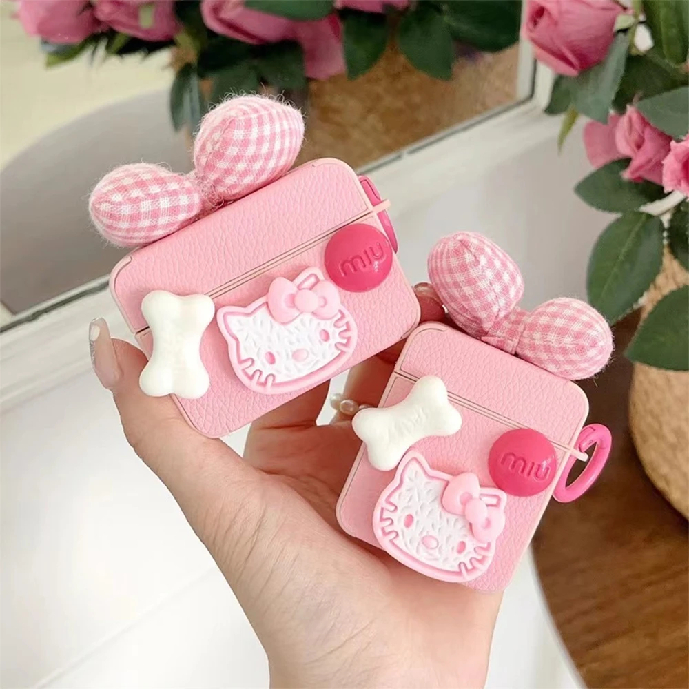 Miniso Cartoon Hello Kitty Custodia per auricolari per AirPods Pro2 4 Bluetooth senza fili per Airpods Pro 3 2 Custodia morbida in pelle per cuffie