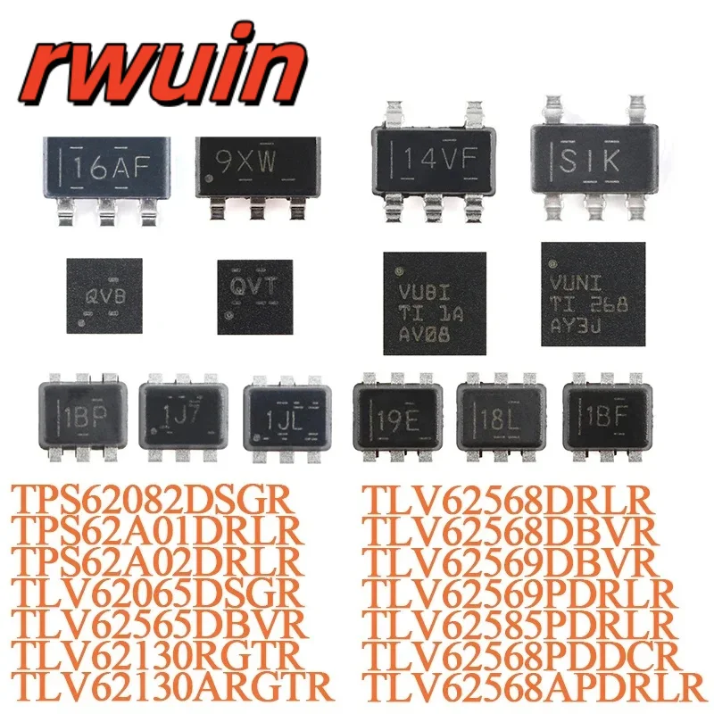 20PCS TLV62568DBVR SOT-23-5 14VF TLV62568 High Efficiency Buck Converter Chip IC TLV62065DSGR TLV62130ARGTR TLV62130RGTR TLV6256