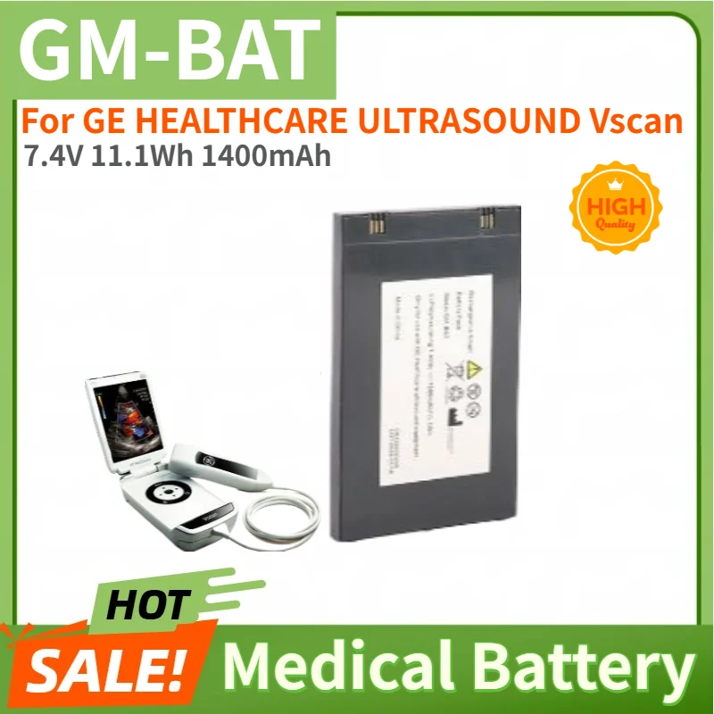 

GM-BAT High Quality Medical Battery 7.4V 1400mAh For GE HEALTHCARE ULTRASOUND Vscan Brand New Replacement Battery