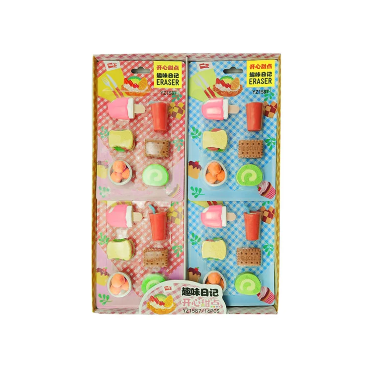 Kawaii Kuchen und Gebäck Dessert Radiergummi Kinder Spielzeug Simulation Form Nette Lebensmittel Gummi Studenten Bleistift Radiergummi Schule