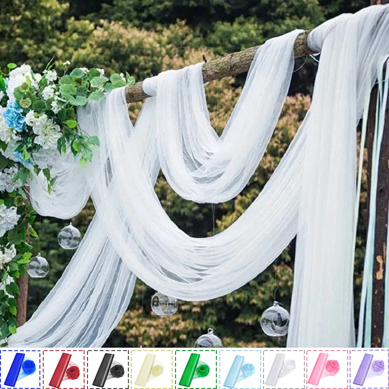 Rollo de Organza de cristal de tela de tul de Organza de 5/10M, tela transparente brillante para decoración de fondo de fiesta de boda, envoltura de regalo, manualidades DIY