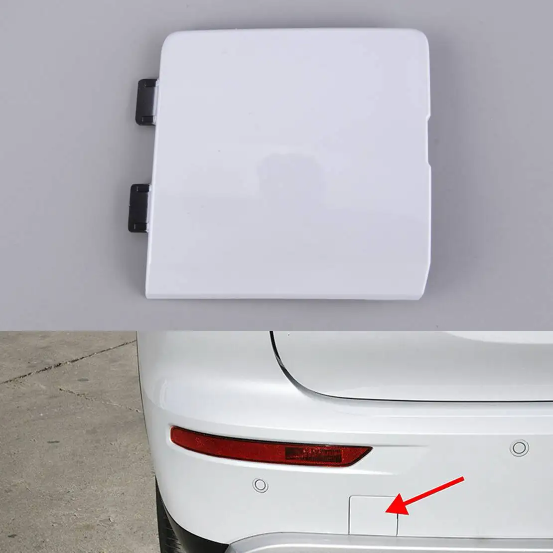 

White Rear Bumper Tow Hook Eye Cover Cap Plastic 6410D949 Fit For Mitsubishi Outlander 2022 2023 2024