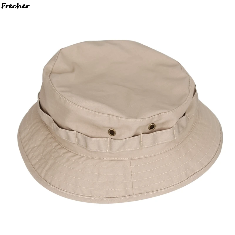 Breathable Cotton Bucket Hat Camouflage Panama Hats Forest Hunting Hiking Chapeau Outdoor Fishing Cap Adjustable Belts Chapeau