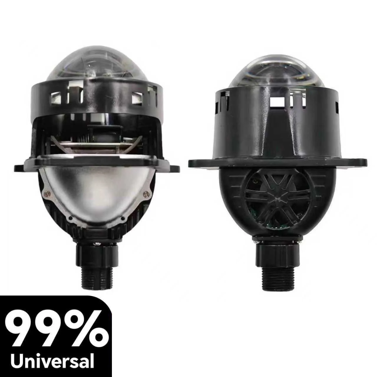 Hi Lo Beam Car Headlight Retrofit 3 Inch Bi Led Projector Lens 12V 70W 6000K Double Reflectors