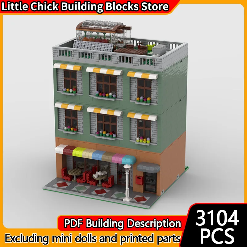

City Street View Model MOC Building Bricks Candy-Shop House Modular Technology Children Holiday Gifts Assemble Toys Suit