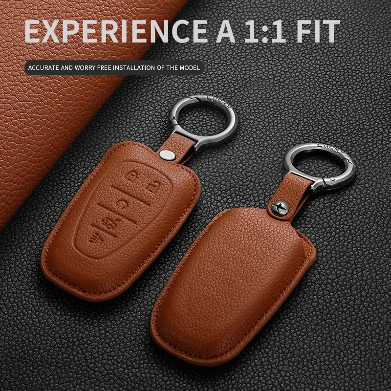 Leather Car Remote Key Case Shell For Chevrolet Chevy Malibu Camaro Cruze Traverse Spark Sonic Volt Bolt Equinox Car Accessories view 2