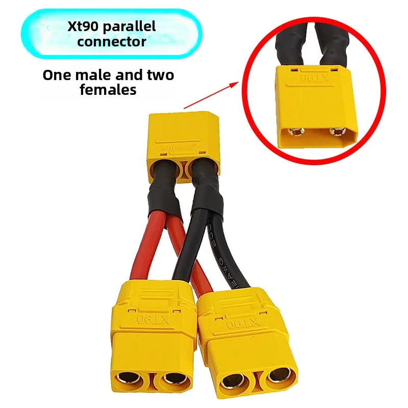 1PCS XT90 Parallel Battery Connector Cable, Increased Current Connection Wire for Drone EV Lithium Battery, Anti-Spark Y-Harness