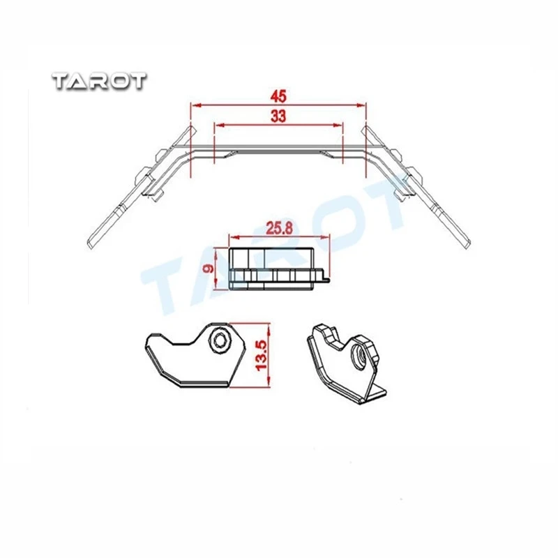 Tarot-Rc TL380A13 TL380A14  380 Carbon Fiber Landing Skid Set - Black Fit SAB Goblin ALZRC 420 Rc Helicopter / Rc Drone