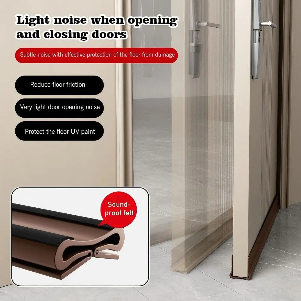 

93CM Length Sealing Strip Under Door Flexible PVC Adhesive Sweep Door Crack Insulation Strip Under Door Desig Soundproof