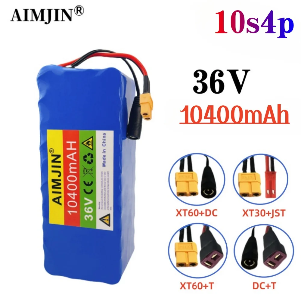 

36V rechargeable 10S4P 10400mAH lithium battery pack, suitable for electric bicycles, scooters, BMS vehicle battery packs