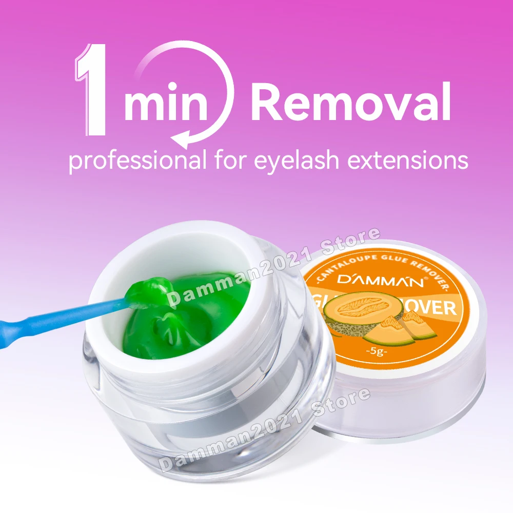 Damman 5/10 Uds removedor de pegamento para pestañas 5g crema de eliminación de sabor a fruta crema profesional removedora de pegamento para pestañas para extensiones de pestañas