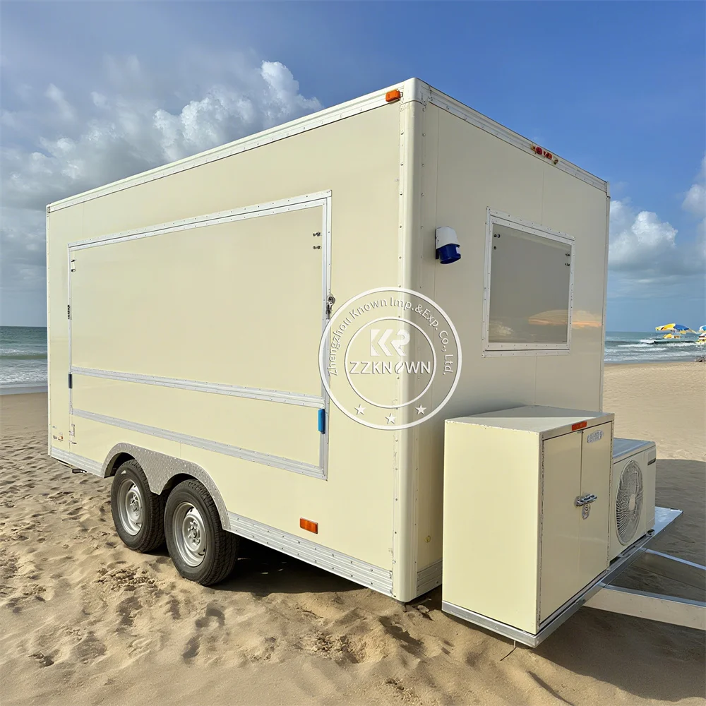 Mobiler Grill-Fast-Food-Anhänger, voll ausgestatteter Straßenkonzessions-Eiscreme-Hot-Dog-Wagen, mobiler Imbisswagen mit voller Küche