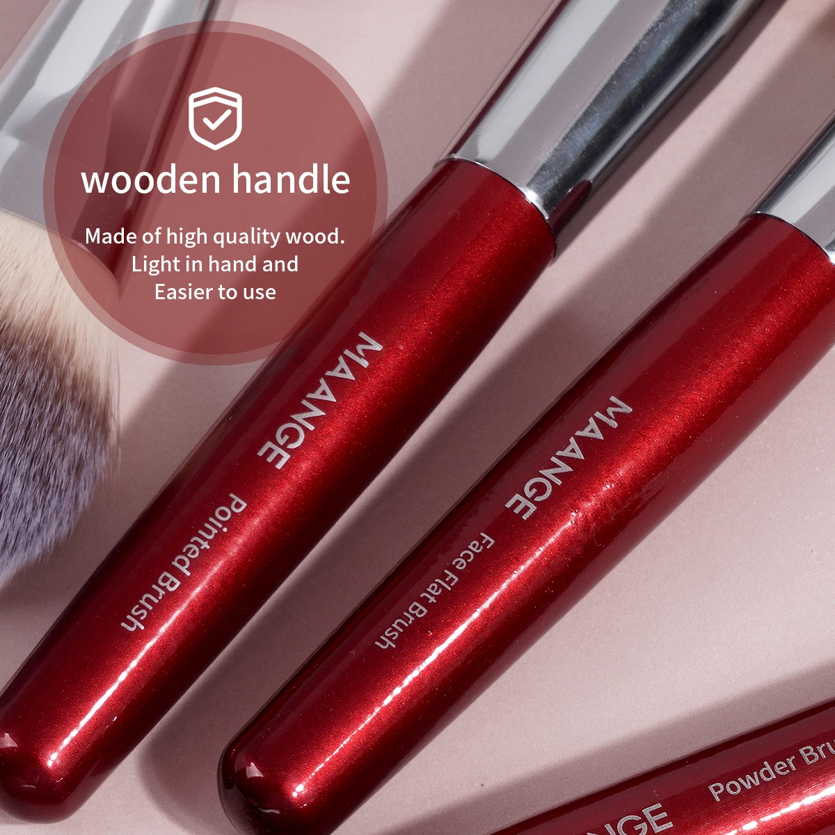 مجموعة فرش مكياج احترافية من MAANGE مكونة من 9 قطع من بودرة الأساس الاصطناعية الفاخرة وخافي عيوب ظلال العيون وأحمر الخدود ومجموعات فرش المكياج