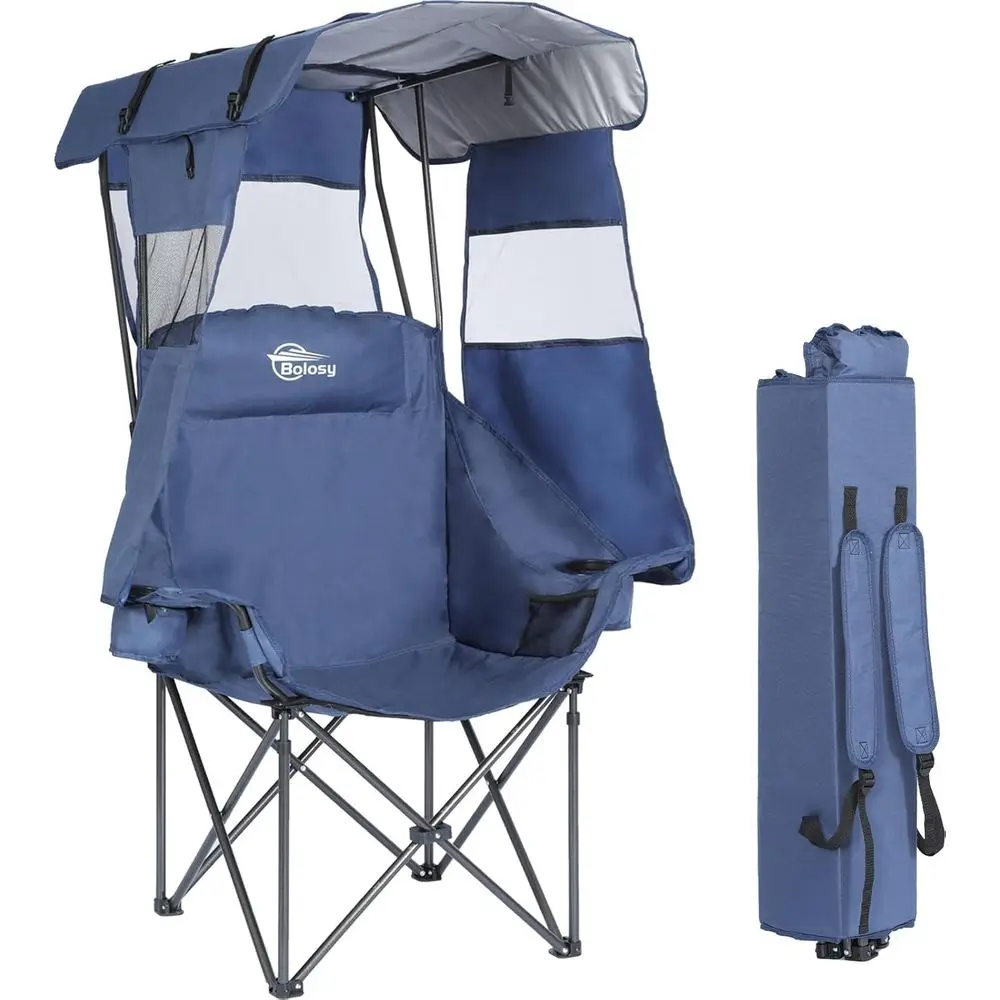 

Camping Chair with Beach Chair with Shade Oversized olding Chair or Camping, Beach, Picnics, ishing, Sports - High Back, Padded