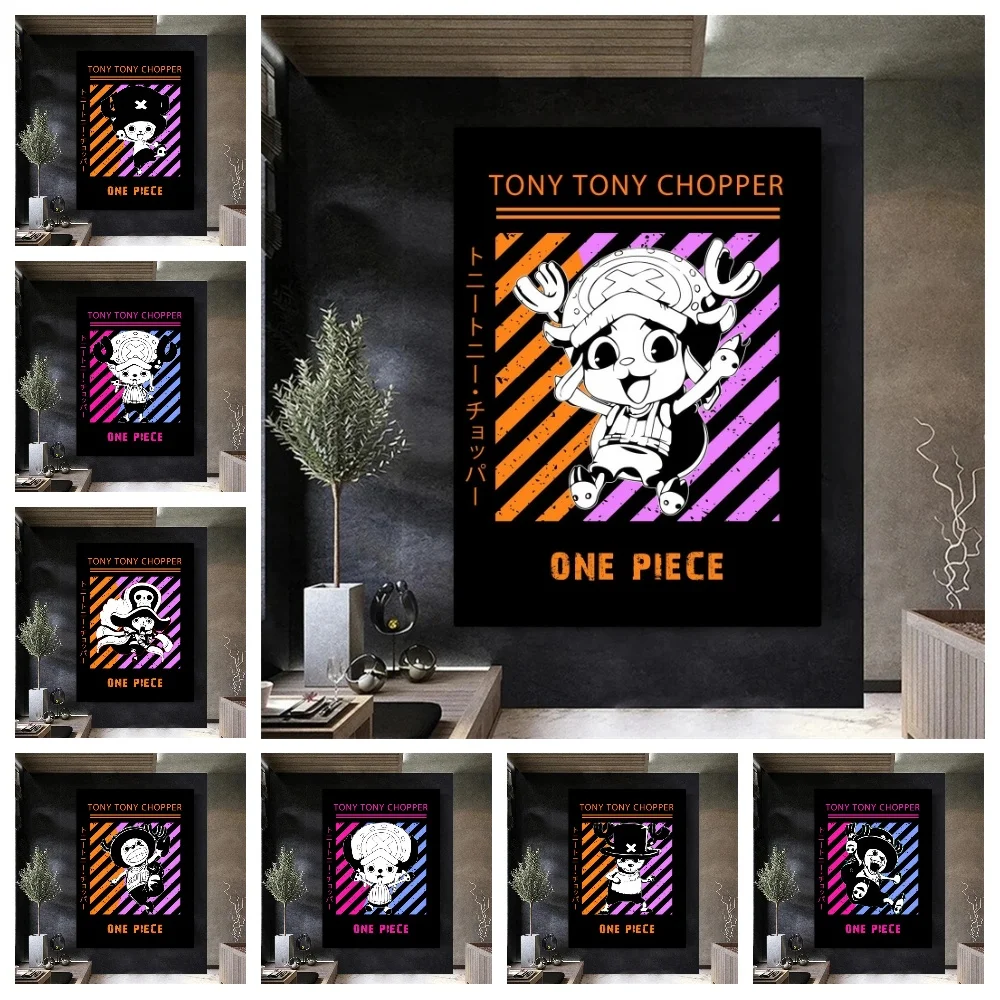 

Japan Retro Anime Surrounding One Piece Tony Tony Chopper Canvas Painting Posters Print Mural Home Wall Aesthetic Art Room Decor