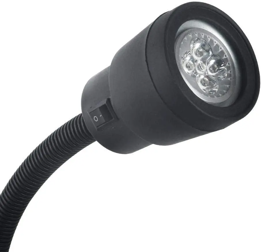 Luz de trabalho LED com gooseneck flexível longo, iluminação industrial, fresagem, máquina de perfuração, lâmpada, quente, CNC, 5W, 24V mais