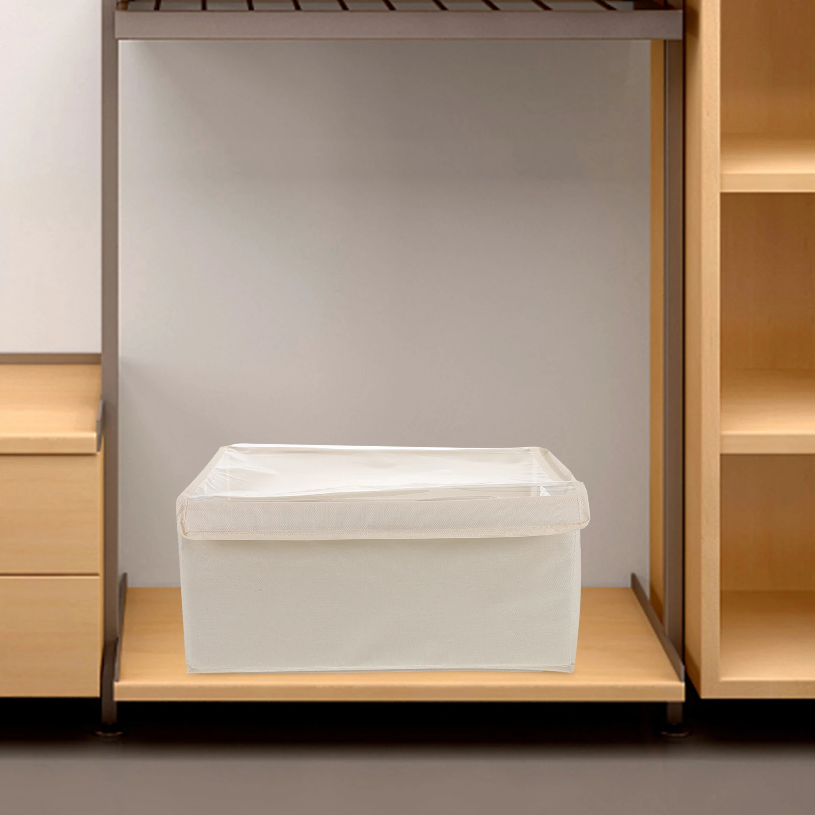 

3pcs Clothing Storage Box Large Capacity Foldable Fabric Closet Organizer Visible Lid Dust Resistant Oxford Cloth Bedroom