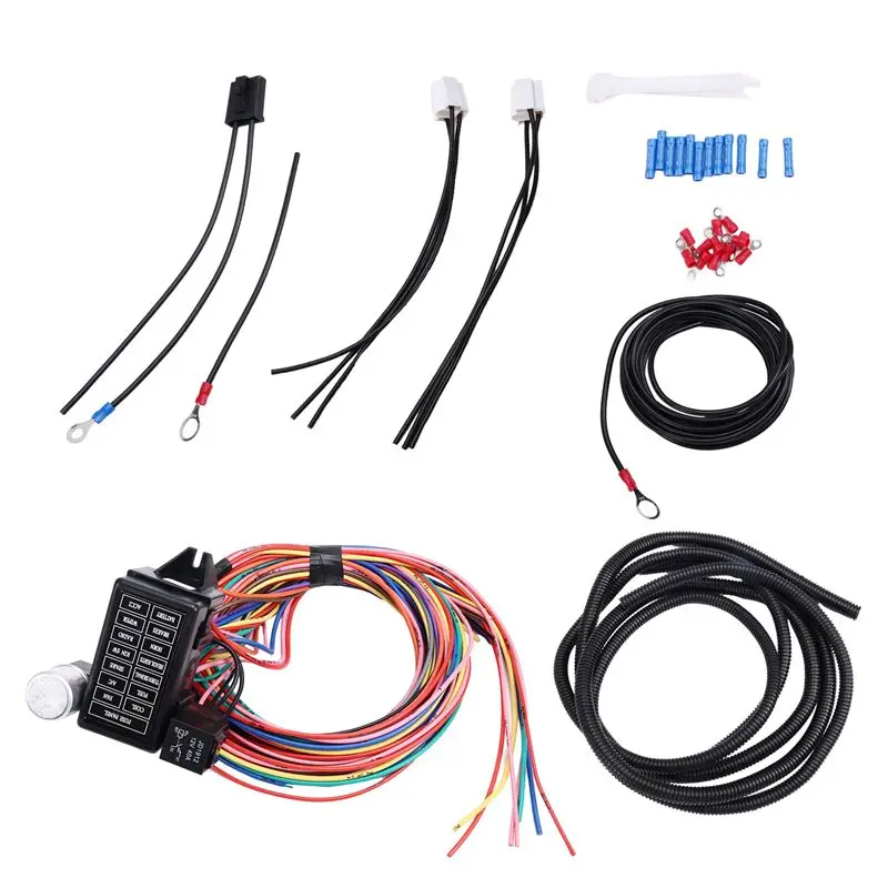 

A82M-14 Circuit Wiring Harness Kit Car Modification Circuit For Chevy Ford Mopar Muscle Car Electrical Wire Harness