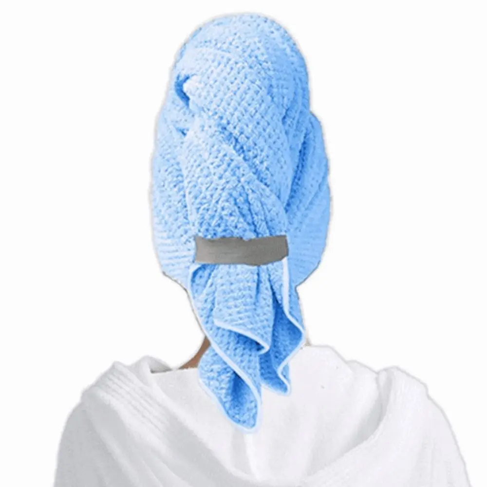 Ultra Absorbent Microfiber Hair Towel with Elastic Band Soft Extra Large Wrap Turban Large Coral Fleece Quickly Dry Hair Hat view 3