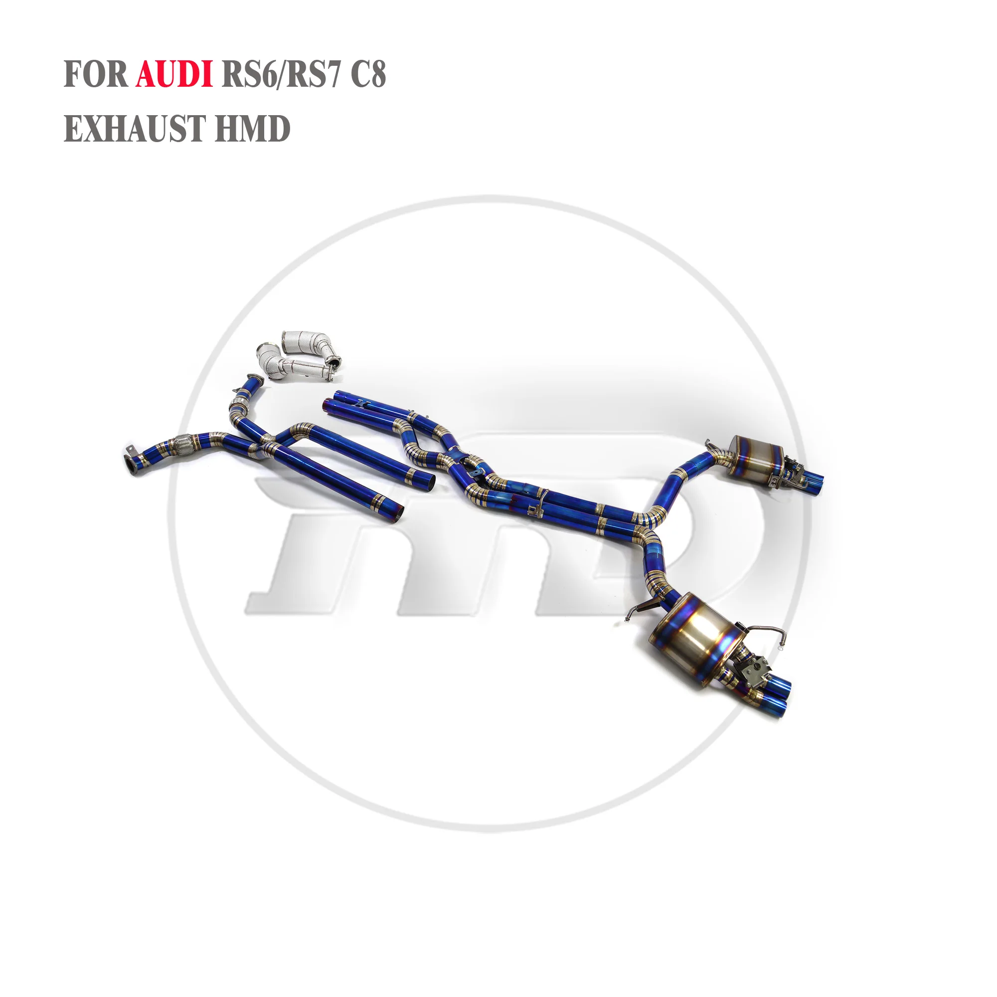 HMD Car Accessories Titanium Alloy Exhaust System Catback for Audi RS6 RS7 C8 4.0T Muffler With Valve Link Pipe