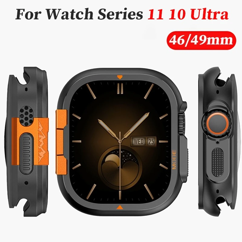 Metall-Legierungsgehäuse für Apple Watch Ultra3 49 46mm Schutzhülle Aluminium-Abdeckung Stoßfänger-Rahmen für Watch Series 11 10 Ultra 2 Hülle