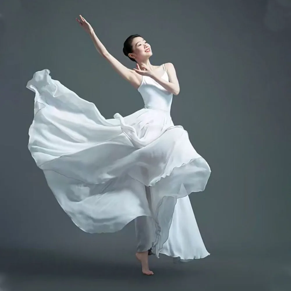 Women's Modern Dance Performance Skirt, 720° Large Swing Dance Skirt, Flowy Big Hem Dance Costume, New Style Stage Wear