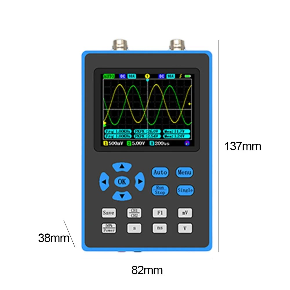 28Inch Handheld Digital Oscilloscope 120M Bandwidth Portable Dual Channel Oscilloscope Signal generator XYmode for Car Repair