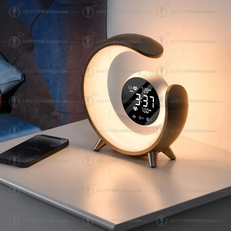 New Listed Light Emitting Diode Bedside Light RGB Light Ambient Lighting Alarm Clock Sleepy function white noise machine