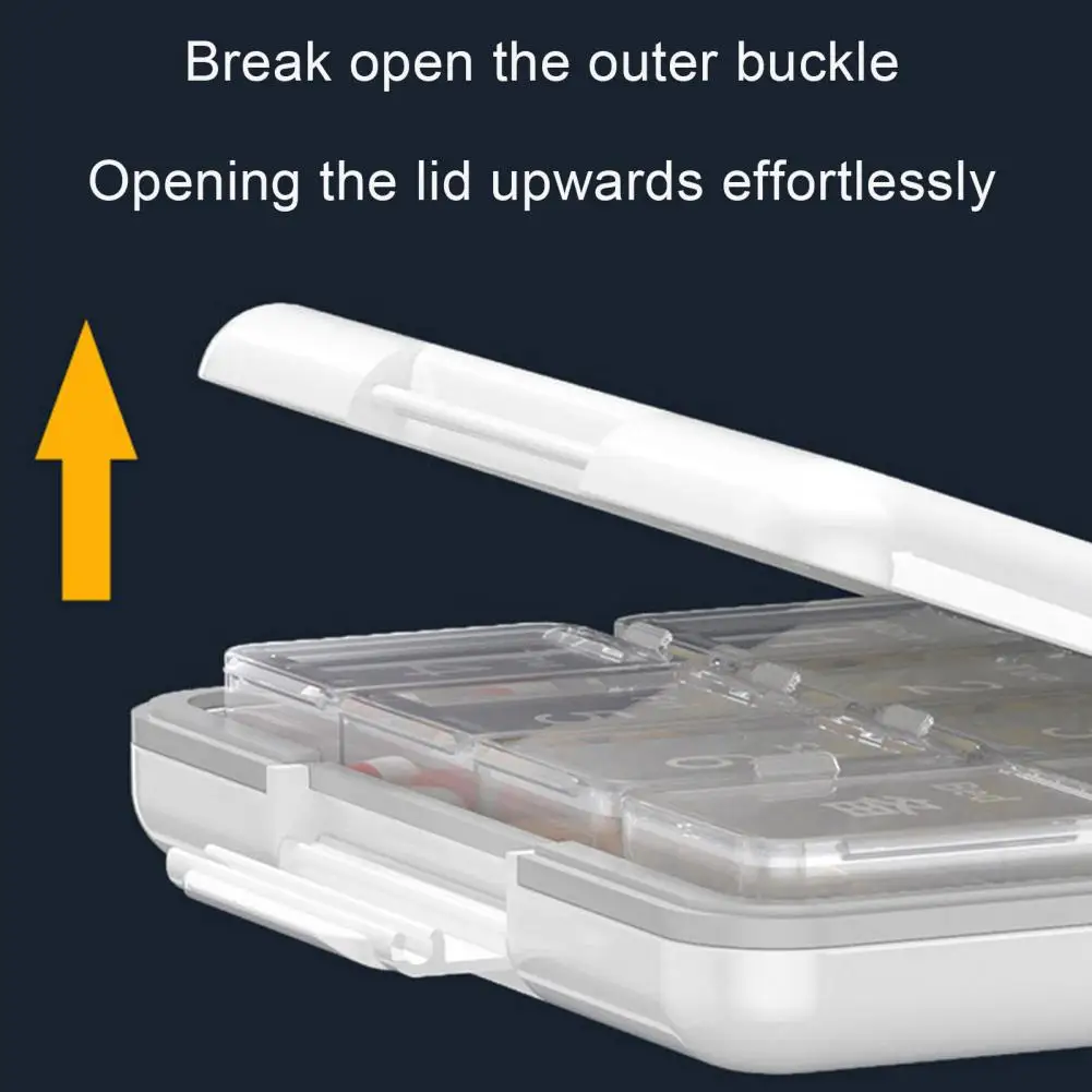 Pill Storage Box Portable Weekly Pill Box Organizer Leak-proof Transparent Pill Storage Container Travel-friendly for Home