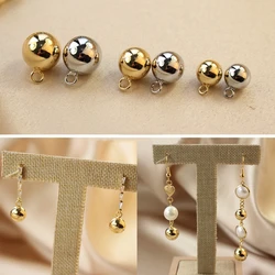 10PCS Color Preserving KC Plated Copper Material Round Ball Pendant Ball Earrings DIY Making Supplies Accessories