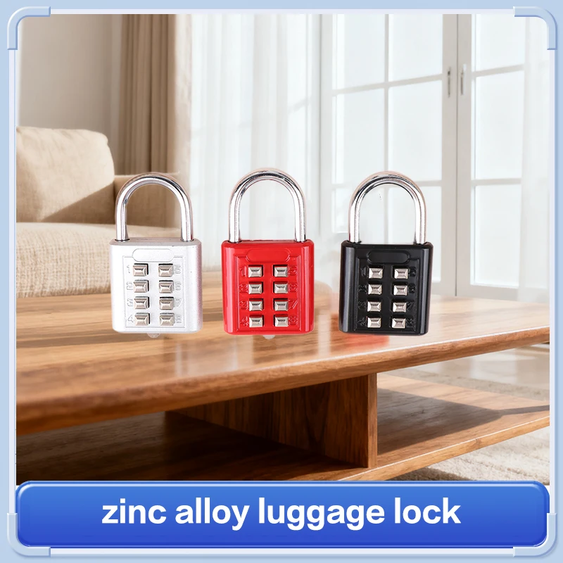 8 Digits Password Code Combination Padlock Zinc Alloy Suitcase For Luggage Travel Code Smart Lock Code Keyed Anti-thieft Lock