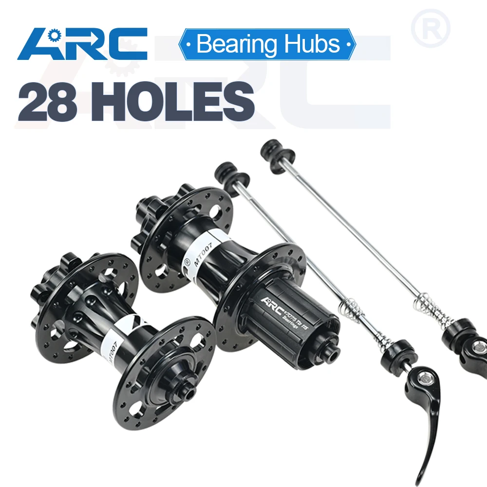 

ARC Newest 28 Holes Mountain Bike Hub Disc Brake Aluminum Alloy Bicycle Hub 4 Pawls 48 Clicks Front Hub Rear Hub Warranty 1 Year