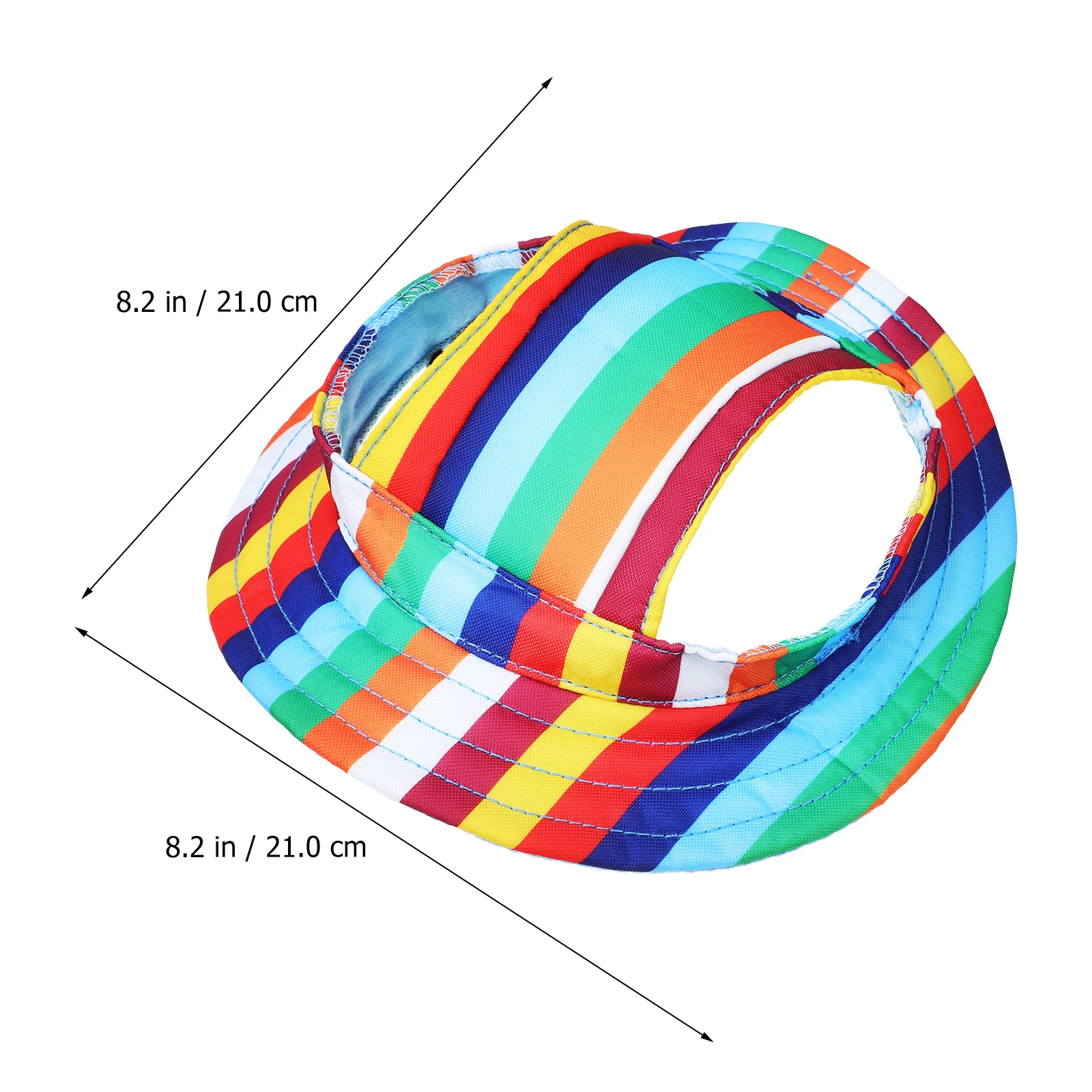 

2 Pcs Sports Hats 1 Rainbow Cap 1 Striped Hat Sun Protection Wide Brim Dog Hat for Medium Dog Summer Outdoors Pet Supplies