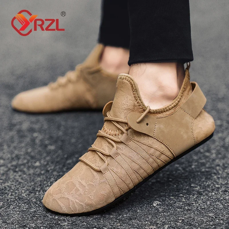 

YRZL Mesh Loafers Men Driving Moccasins Thin Bottom Flats Walking Shoes Breathable Non Slip Casual Loafers Summer Mens Shoes