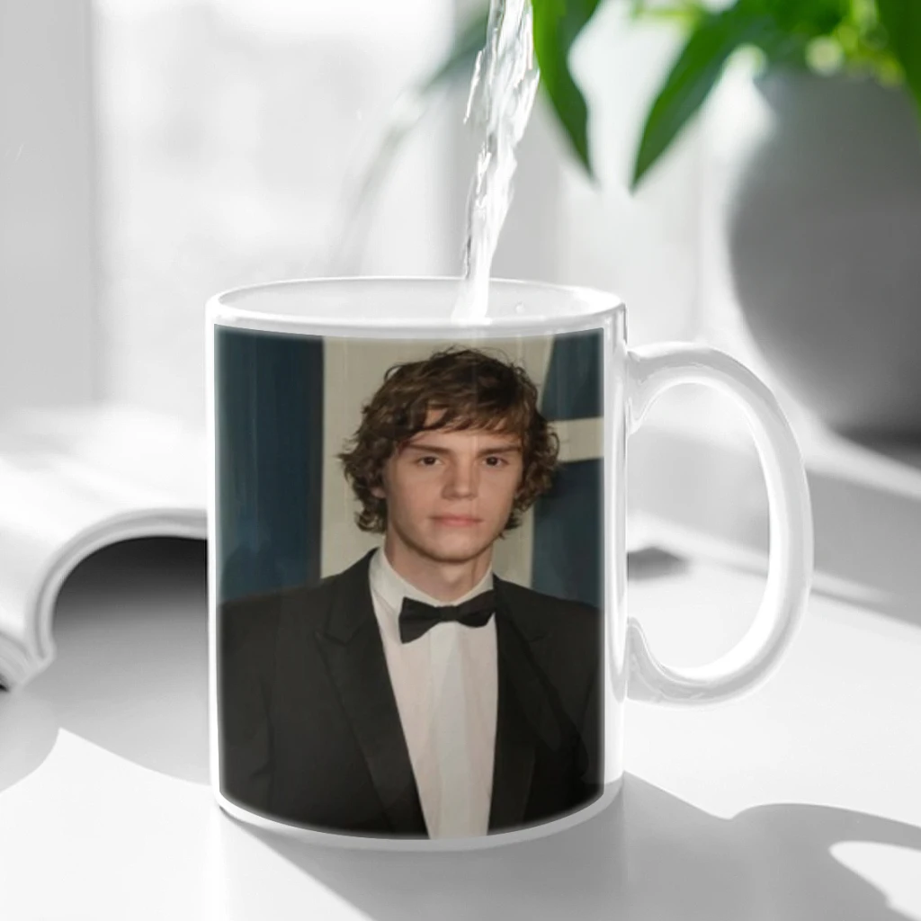 

Evan Peters Actor Coffee Mug 11oz Fun Ceramic Coffee Tea Cocoa Cup Handle Tea Drink Cup