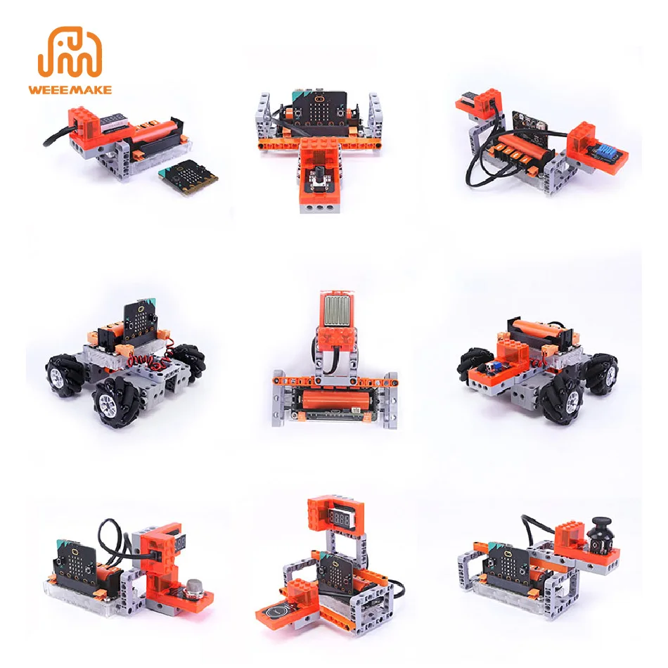 4WD Mecanum Chassis Robot Kit for Microbit/mPython Obstacle Avoidance 18650 Battery Powered Smart STEM Education for Kids