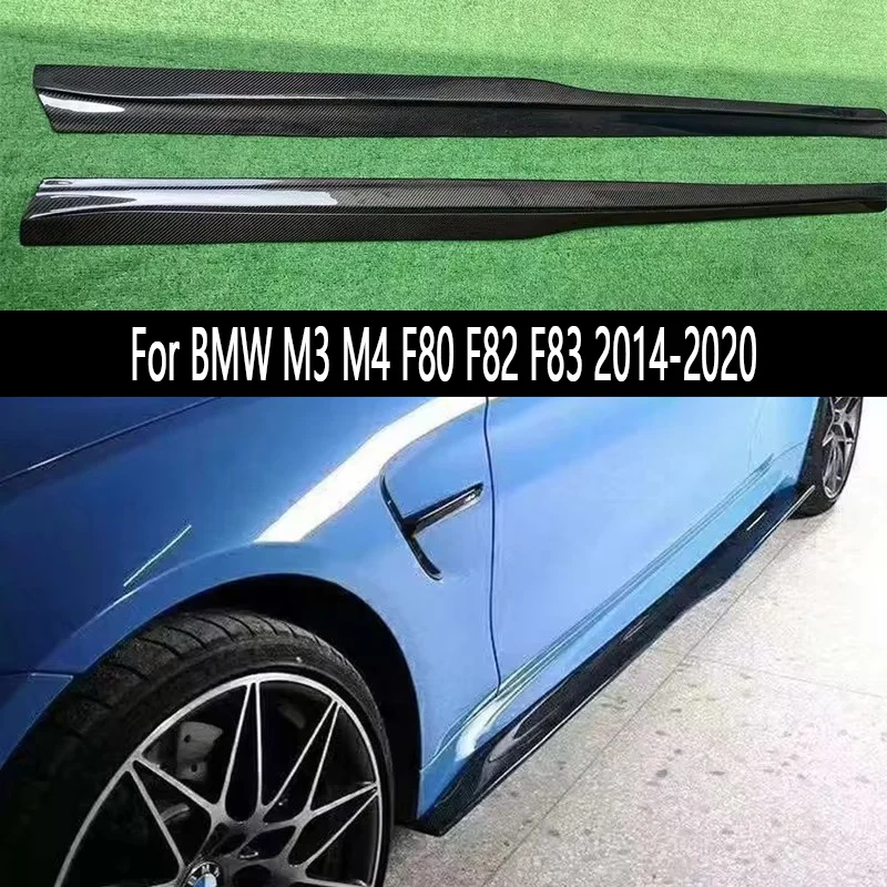 

For BMW M3 F80 M4 F82 F83 Carbon Fiber Side Skirts Side bumper Splitters Side skirt Cupwings Apron Side panel Upgrade body kit