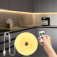 USB 5V LED Neon Sign Light Strip, Dimmable Penetrating Wooden Touch Sensor Switch & Remote Control Flexible Tape Silicone Decor