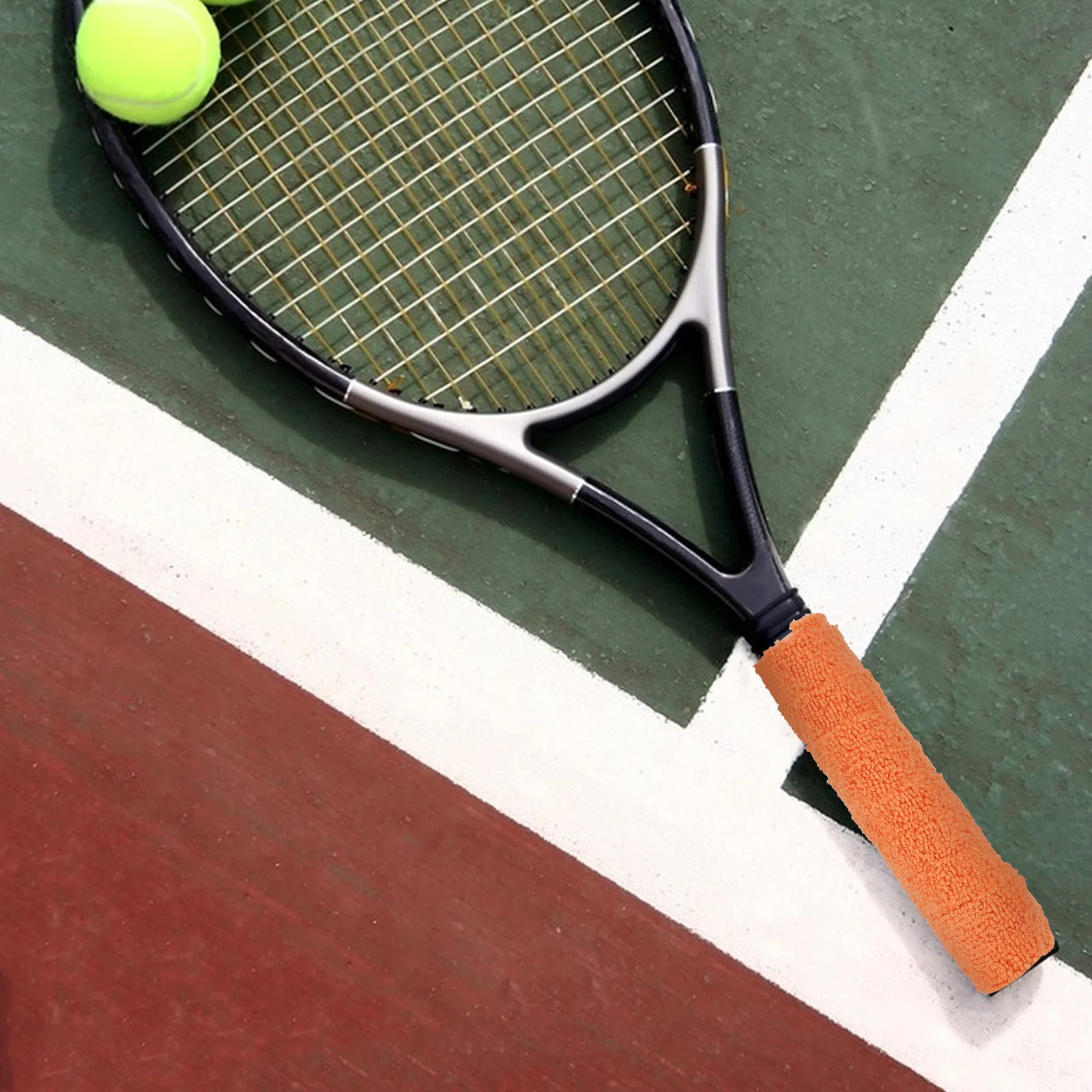 1 ロールテニスラケットグリップテープファイバータオル吸汗性ノンスリップオーバーグリップラップテニスバドミントンスポーツバドミントンテープ用