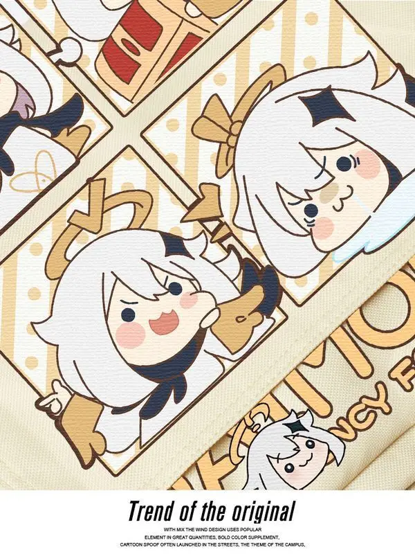 Zhongyuan Shennong Single Shoulder Crossbody Bag For Men And Women Teenagers Middle School Students Paimon Cute Cartoon Ani