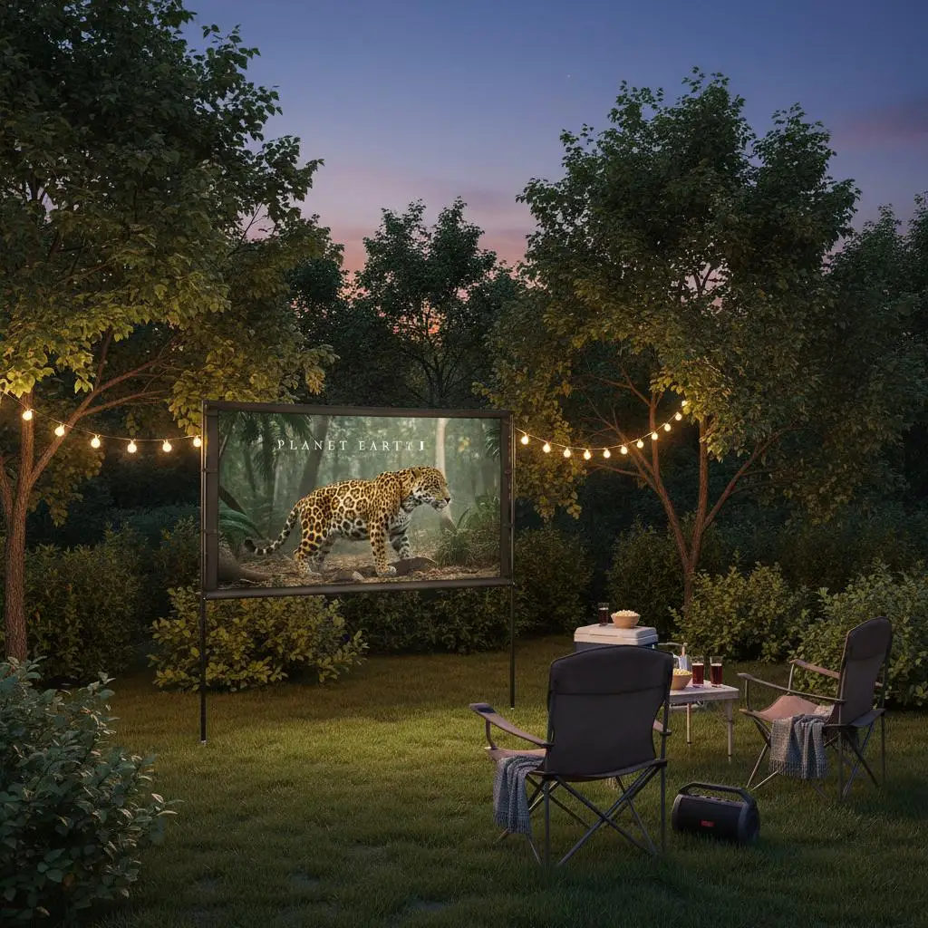 Portable Movie Display 80 Inch For Backyard Party Home Theater Office Presentation 16:9 4K HD Visuals Double Leg Support Carr