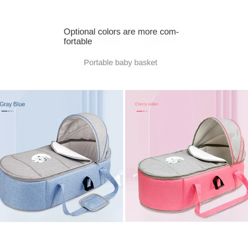 Exquisite Embroidery Design of Baby Basket Portable Car Out Cradle Folding Storage Baby Bed In Bed,Maternity Safety Baby Cradle